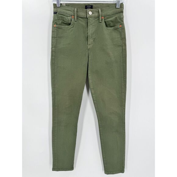 CITIZENS OF HUMANITY Green Rocket Crop Stretch High Rise Skinny Jeans Pants 27 - Picture 2 of 9